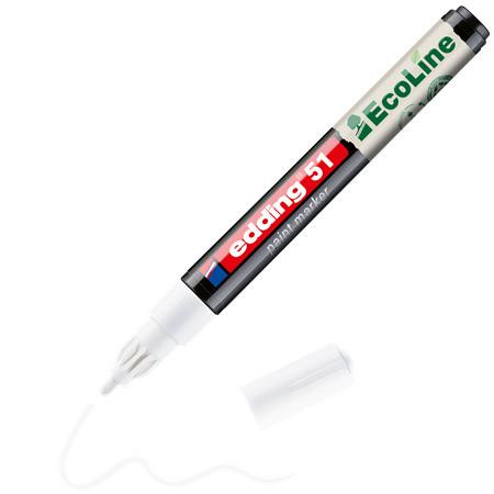 Lakový popisovač, 1–2 mm, EDDING „51“, biely 3