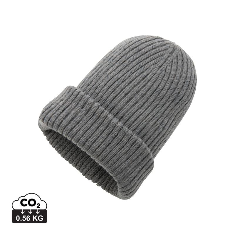 Dvojito pletená beanie čapica Impact z Polylana® AWARE™ antracitová