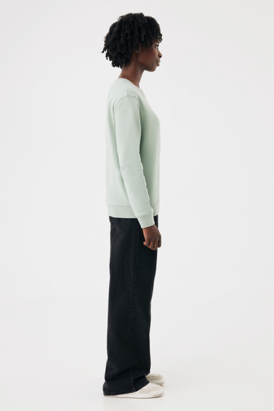 IQONIQ Toria Unisex mikina s okrúhl. výstrihom z rec. bavlny Iceberg green XS 12