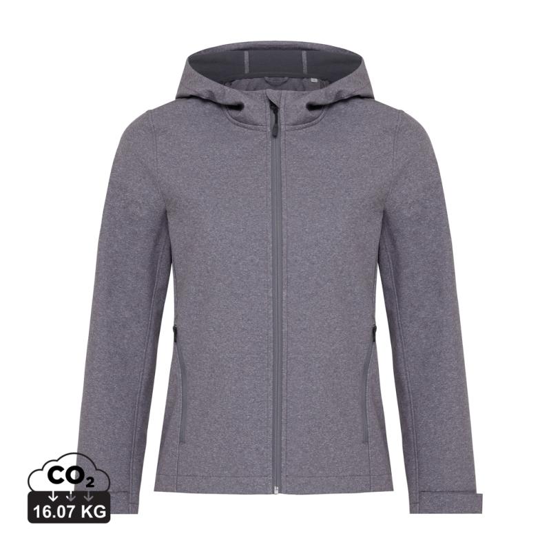 Dámska soft shell bunda Iqoniq Makalu z recykl. polyesteru vulcano heather grey S