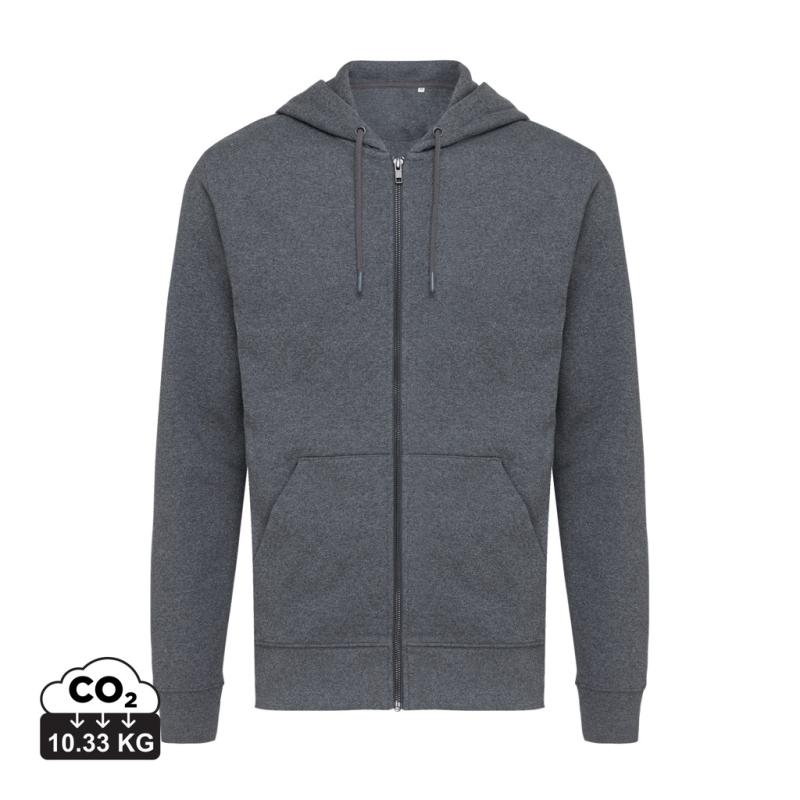 Mikina na zips s kapucňou Iqoniq Abisko z recykl. bavlny heather anthracite XL