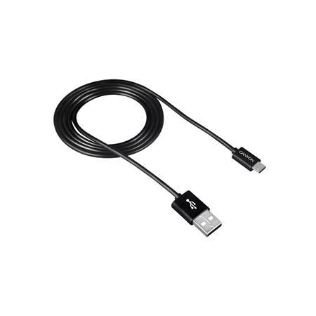USB kábel, USB 2.0-microUSB, 1 m, CANYON "UM-1", čierna
