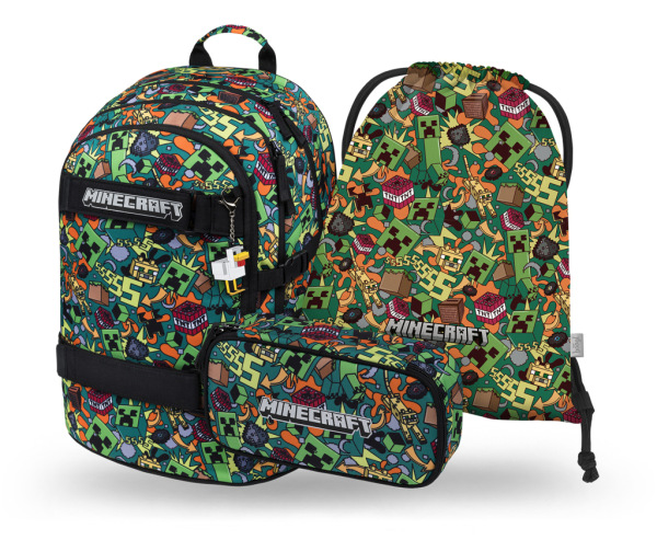 BAAGL SADA 3 Skate Minecraft Chaos: batoh, peračník, vrecko
