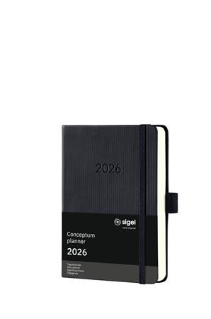 Diár, A6, denný, 2026, tvrdá obálka, SIGEL "Conceptum", čierny 2