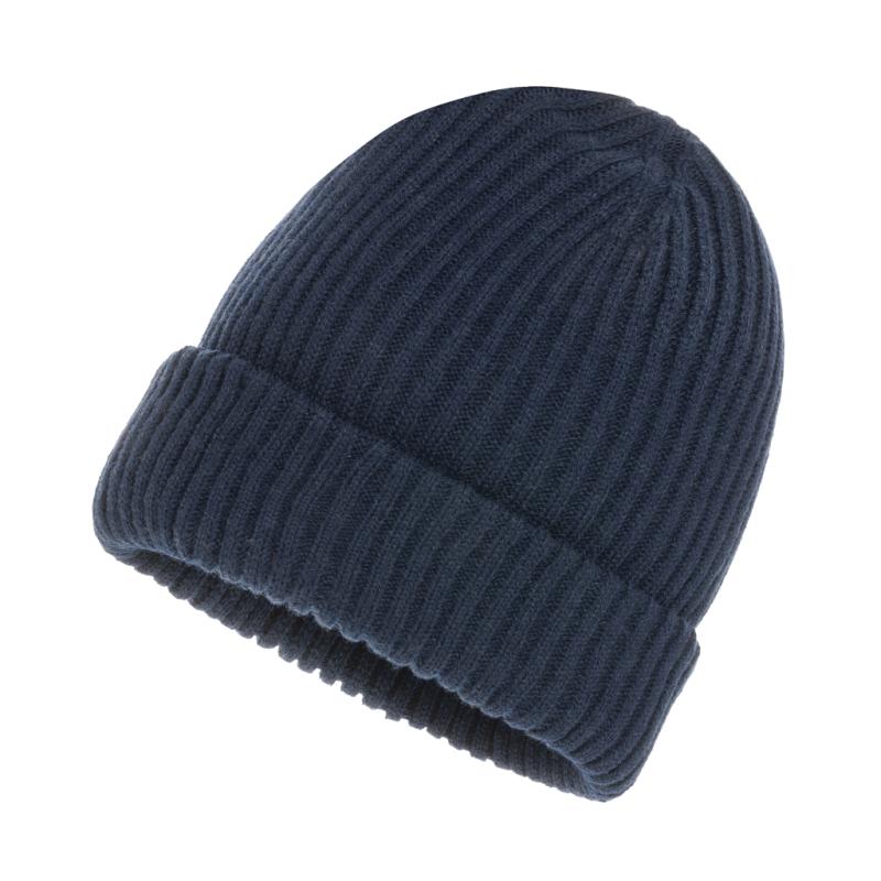 Dvojito pletená beanie čapica Impact z Polylana® AWARE™ námornícka modrá 1