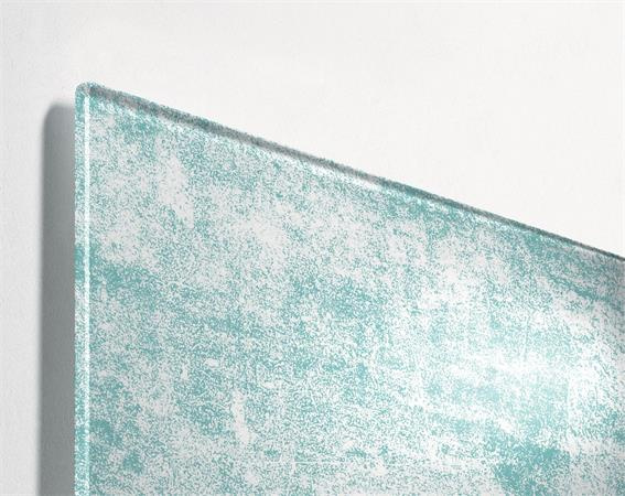 Magnetická sklenená tabuľa, 91x46x1,5 cm, SIGEL "Artverum® ", vzor steny, tyrkysová 1