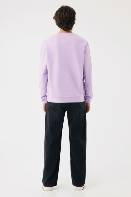 IQONIQ Toria Unisex mikina s okrúhl. výstrihom z rec. bavlny lavender L 7