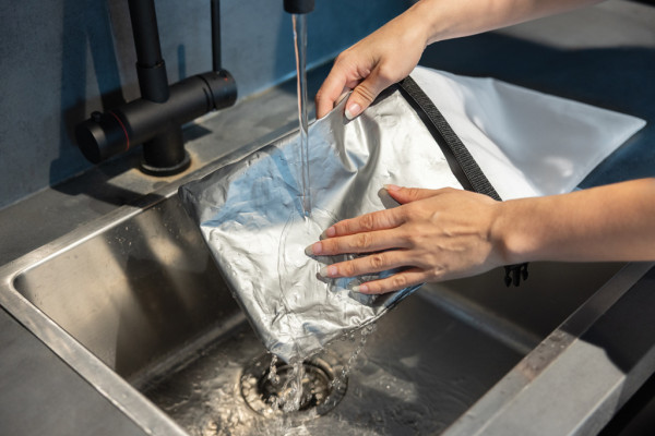 Snackstrap AWARE™ RPET– skladateľná desiatová taška 30x20CM biela 8