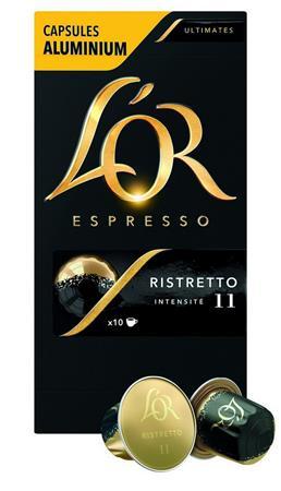 Kávové kapsuly, 10 ks, JACOBS DOUWE EGBERTS "L`OR Ristretto"