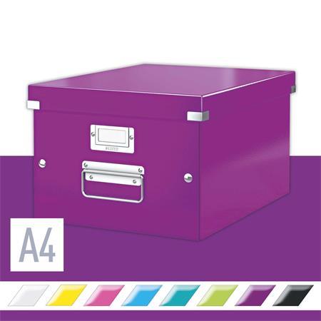 Odkladací box, A4, LEITZ "Click&Store", fialová