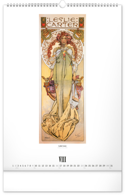 NOTIQUE Nástenný kalendár Alfons Mucha 2026, 33 x 46 cm 8