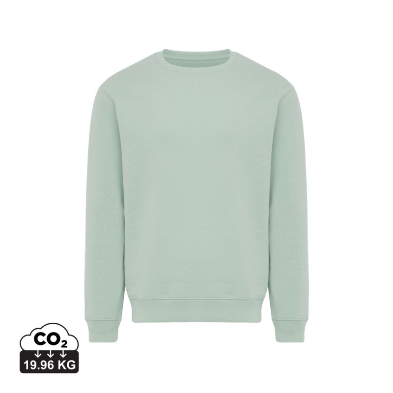IQONIQ Toria Unisex mikina s okrúhl. výstrihom z rec. bavlny Iceberg green XXXL
