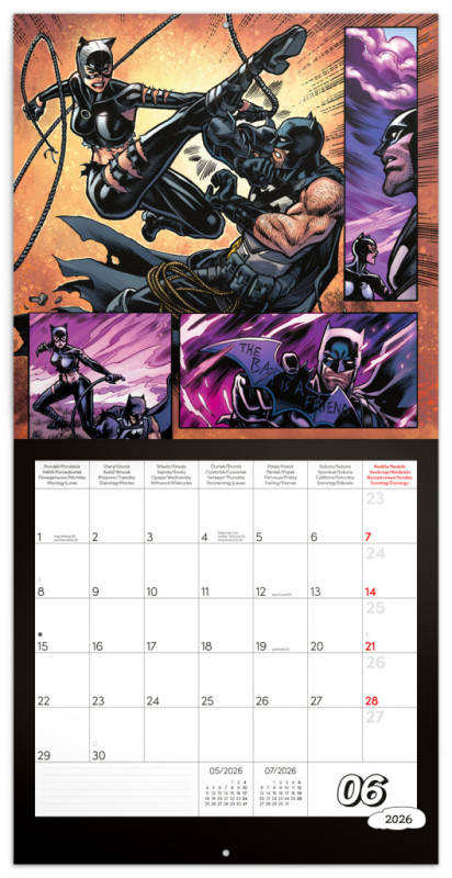 NOTIQUE Poznámkový kalendár Batman Comics 2026, 30 x 30 cm 1