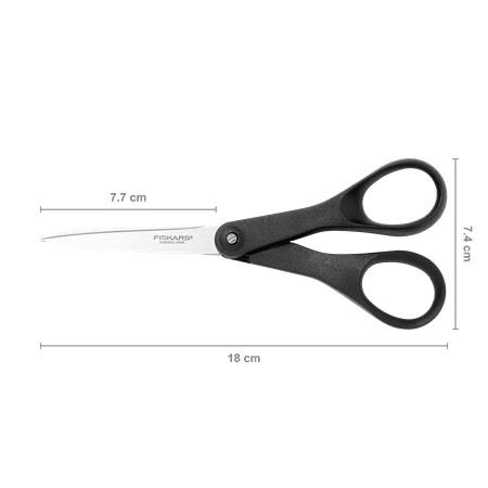 Nožnice na papiere, 18 cm, FISKARS "Essential", čierne 3