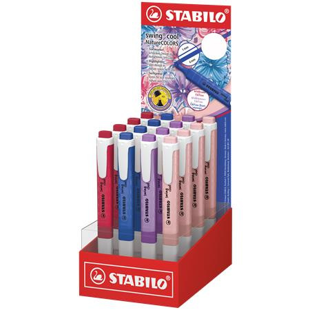 Zvýrazňovač, displej, 1-4 mm, STABILO "Swing Cool NatureCOLORS Wildflowers", mix 1