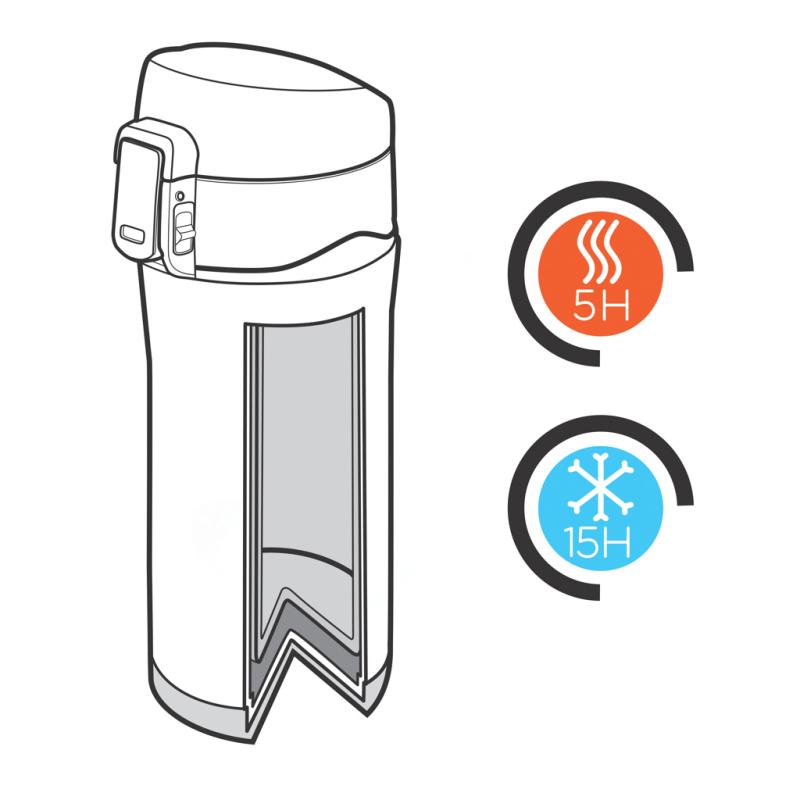 Termohrnček Easy lock z RCS recyklovanej ocele strieborná 8