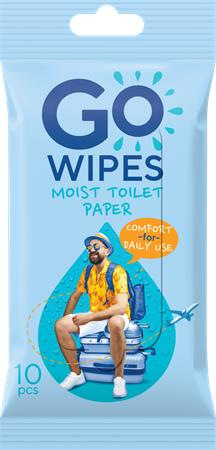 Toaletný papier, vlhčený, 10 ks, GO WIPES "Comfort" 1