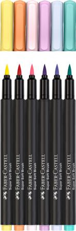 Fixky štetcové, FABER-CASTELL "Black Edition", 6 rôznych pastelových farieb 2