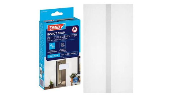 Sieťka na dvere, proti hmyzu, suchý zips, 2 ks, 0,65 x 2,2 m, TESA® "Insect Stop", biela 1