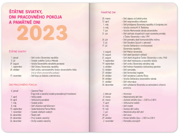 Školský diár Ružové pruhy (september 2023 – december 2024), 9,8 × 14,5 cm 4