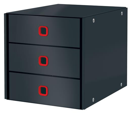 Zásuvkový box, laminovaný kartón, 3 zásuvky, LEITZ "Click&Store", zamatová sivá