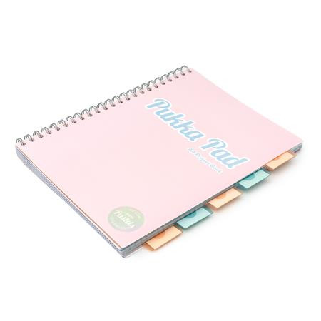Špirálový zošit, A4, linkovaný, 100 listov, PUKKA PAD "Pastel project book", mix farieb 6