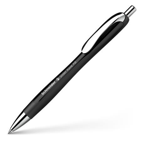 Guľôčkové pero, 0,7 mm, stláčací mechanizmus, SCHNEIDER "Slider Rave XB", čierne, modré 5