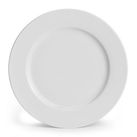 Plytký tanier, porcelán,  27 cm, 6 ks, ROTBERG, "Elegante", biely
