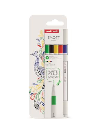 Sada linerov, 0,4 mm, UNI „Emott Vivid“, 5 rôznych farieb