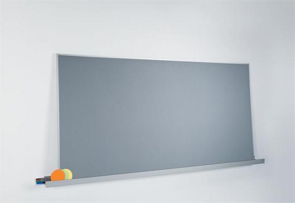Moderačná textilná tabuľa, hliníkový rám, 90x180 cm, obojstranná, SIGEL, "Meet up", šedá