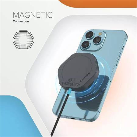 Bezdrôtová nabíjačka, CANYON "Hexagon 10", tmavo sivá 5
