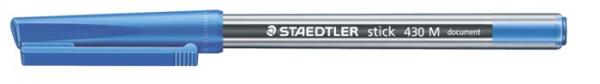 Guľôčkové pero, 0,5 mm, kužeľový hrot, STAEDTLER "Stick Document 430 M", modré