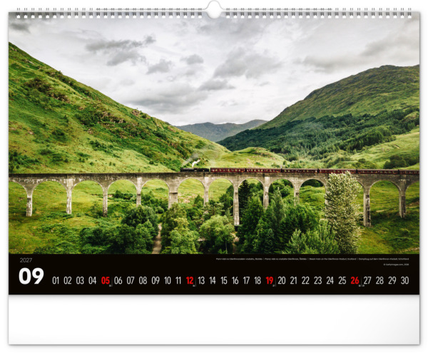 NOTIQUE Nástenný kalendár Krajiny 2027, 48 x 33 cm 9
