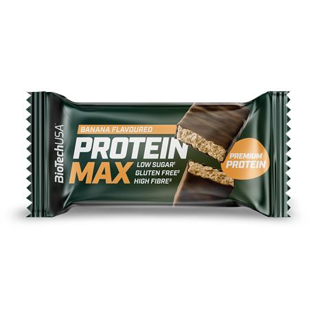 Proteínová tyčinka, bezlepková, 45 g, BIOTECH USA "Protein Max", banánový 1