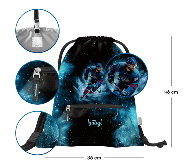 BAAGL Vrecko s priehradkou na zips Hokej 2