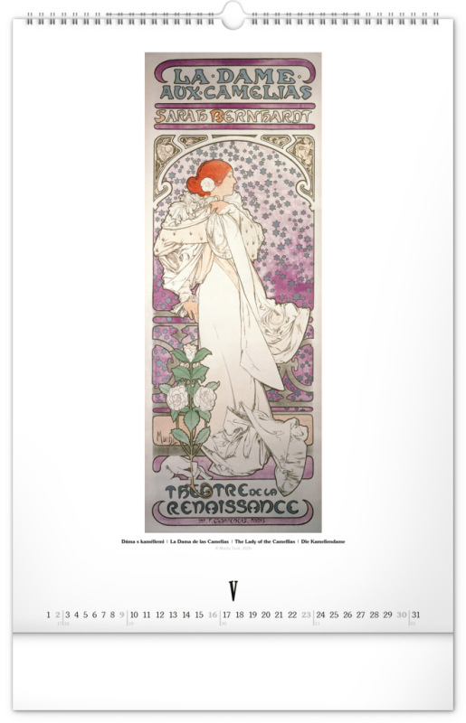 NOTIQUE Nástenný kalendár Alfons Mucha 2027, 33 x 46 cm 5