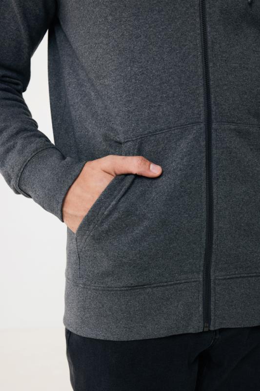 Mikina na zips s kapucňou Iqoniq Abisko z recykl. bavlny heather anthracite XXXL 18