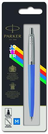 Guľôčkové pero, 0,7 mm, strieborný klip, modré telo pera, PARKER, "Royal Jotter Originals"