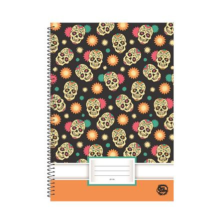 Špirálový zošit, A4, čistý, 70 listov, OPTISCHOOL, "Skull"