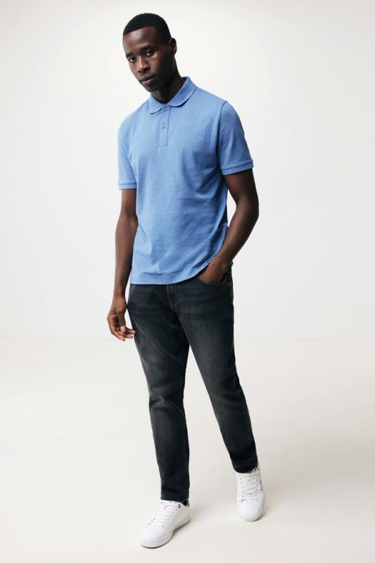 Polo tričko IQONIQ Yosemite z recykl. bavlny heather blue XXS 9