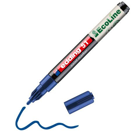 Lakový popisovač, 1–2 mm, EDDING „51“, modrý 3
