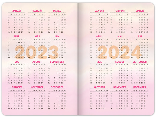 Školský diár Ružové pruhy (september 2023 – december 2024), 9,8 × 14,5 cm 2