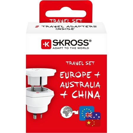 Adaptér pre cestovateľov do Austrálie, Číny a Európy, s uzemnením, SKROSS 4