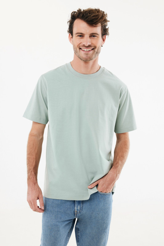 IQONIQ Nikko tričko z hrubej recyklovanej bavlny Iceberg green XXXL 8