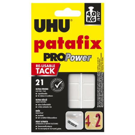 Lepiaca hmota, 21 štvorčekov/bal, UHU "Patafix Pro Power" 1