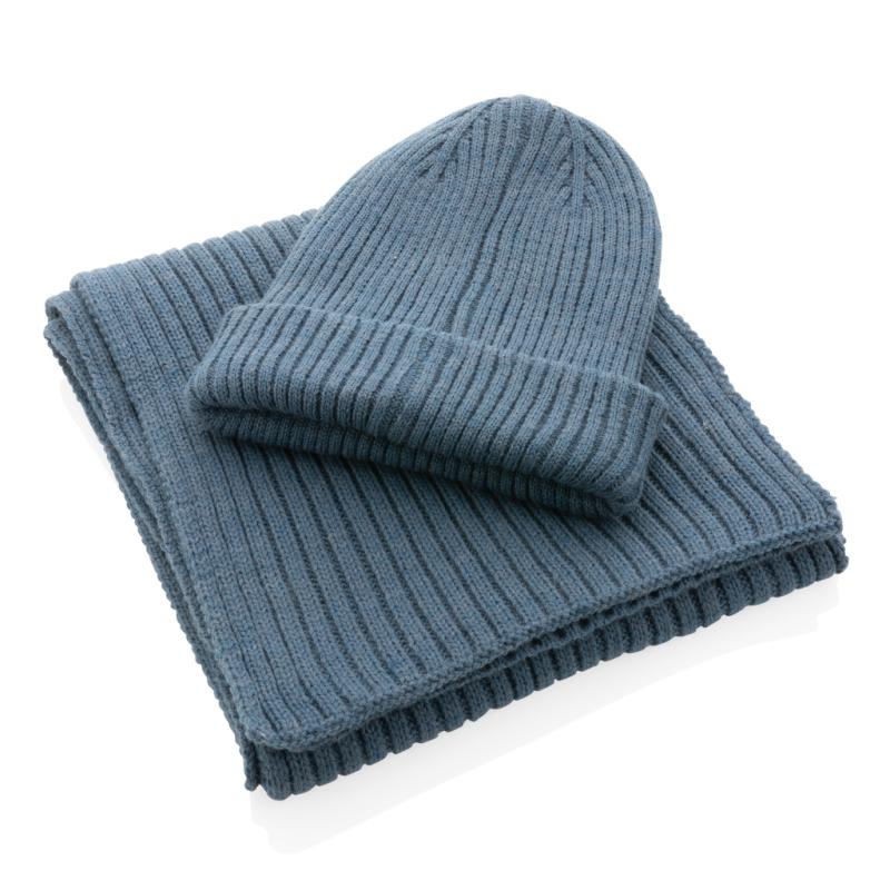 Dvojito pletená beanie čapica Impact z Polylana® AWARE™ Sage blue 4