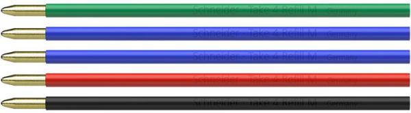 Náplň do guľôčkových pier, 0,5 mm, SCHNEIDER "Take 4", 4 rôzne farby