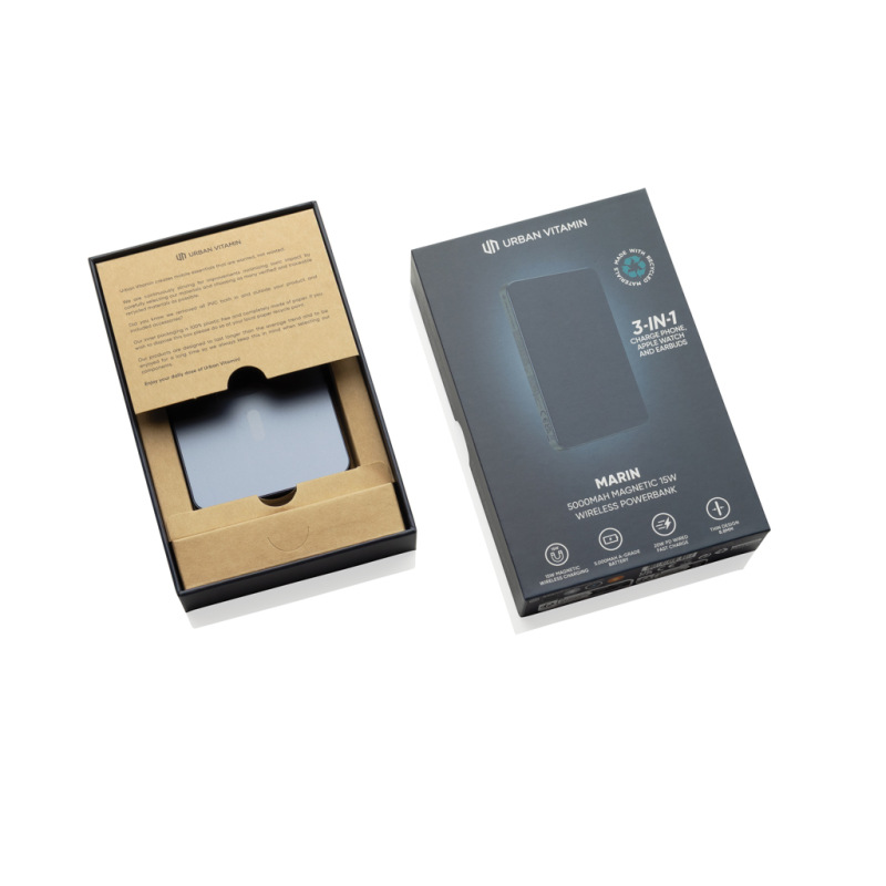 Urban Vitamin Marin 5000 mAh magnet. 15 W bezd. powerbanka modrá 2