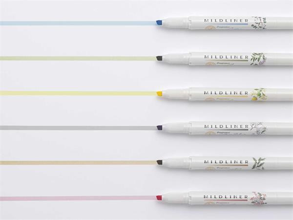 Zvýrazňovač, sada, 1,4/4 mm, obojstranný, ZEBRA "Mildliner Scented Fragrance", 6 rôznych f 2