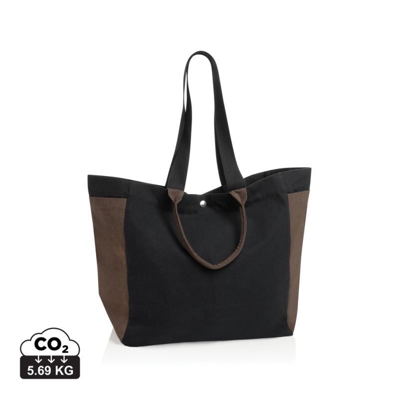 BEAU AWARE™ všestr. shopper taška z 400 gsm recykl. plátna čierna